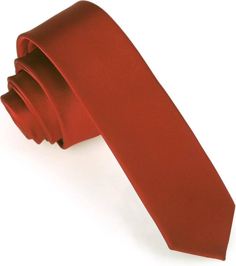 DR ANISON Skinny Tie Men Women 2" (5CM) Slim Necktie Solid Thin Ties Formal - Image 1